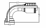 SAE FLANGE CODE 61 3000 PSI – 90° 35041900